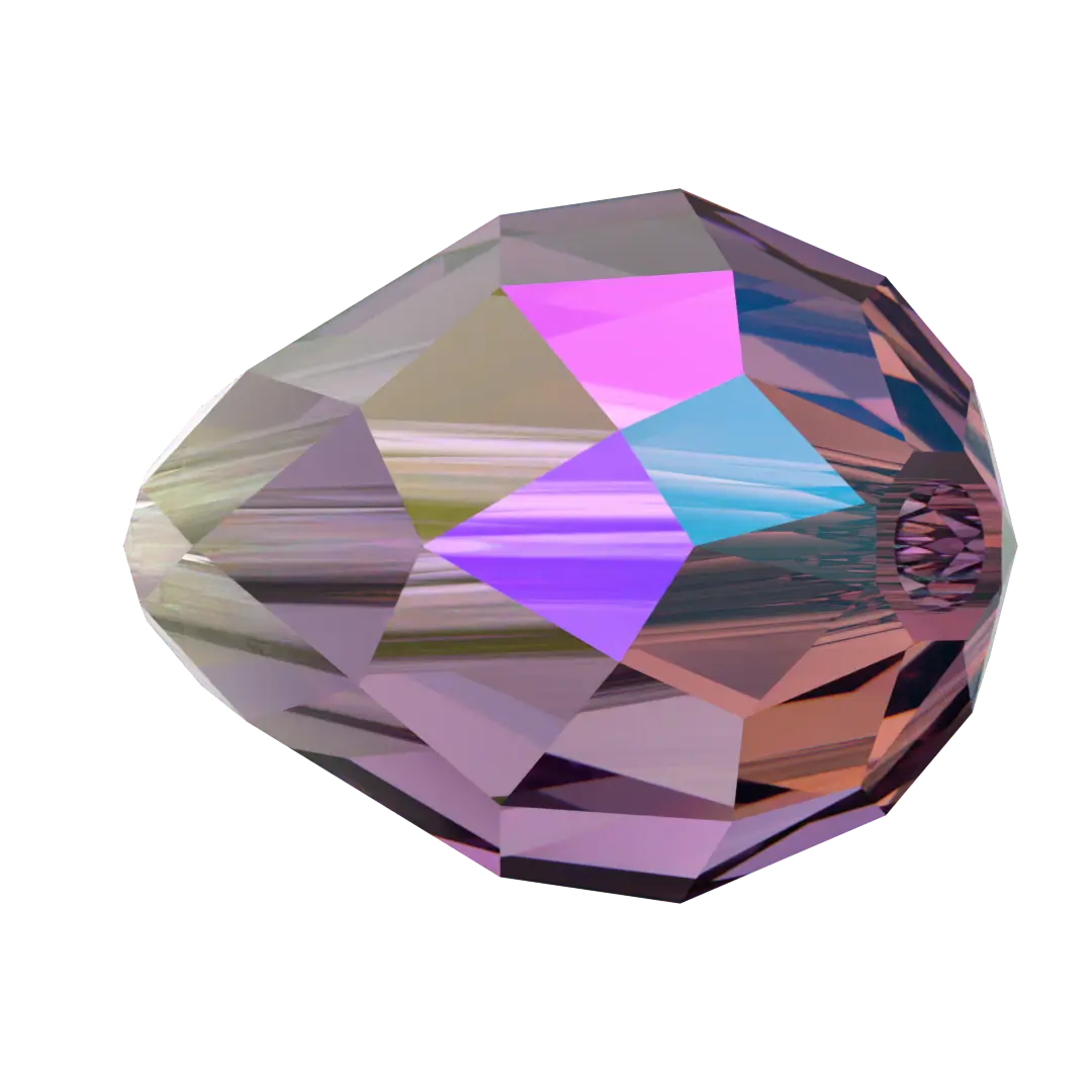 Swarovski Crystal Beads Drop (5500) Amethyst Shimmer 2X - Bluestreak Crystals