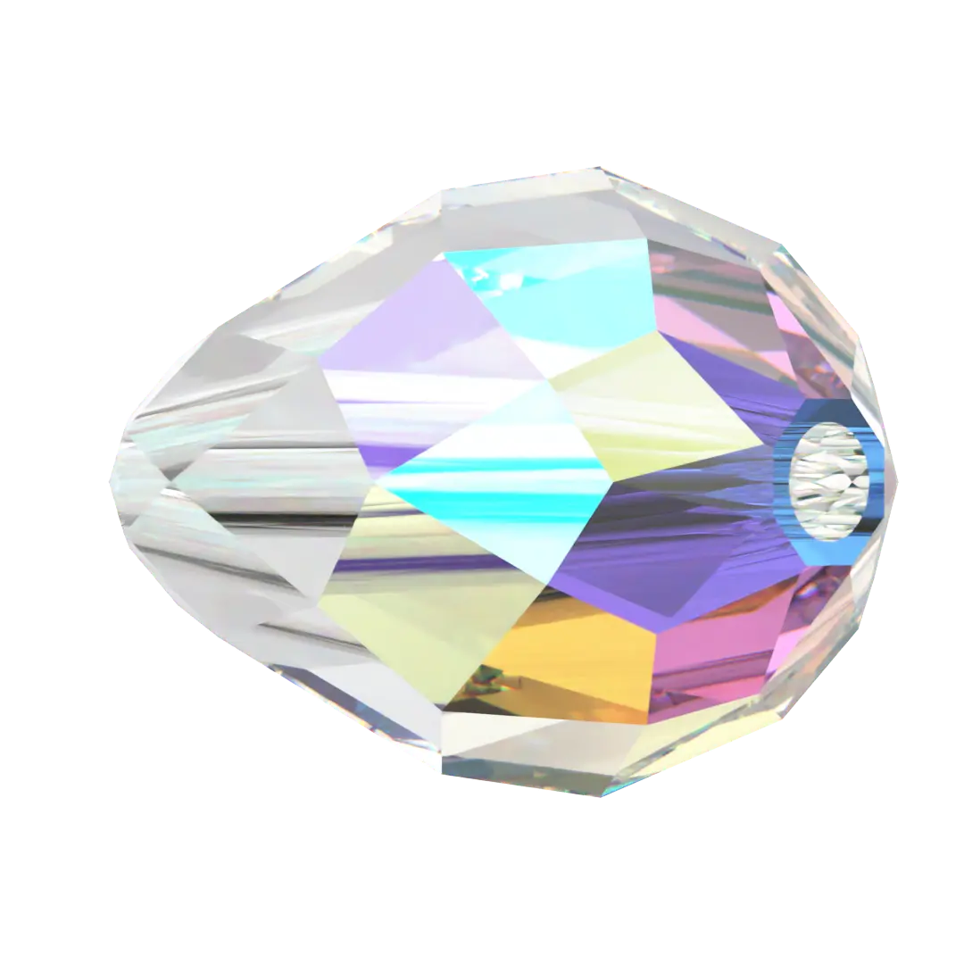 Serinity Crystal Beads Drop (5500) Crystal AB - Bluestreak Crystals