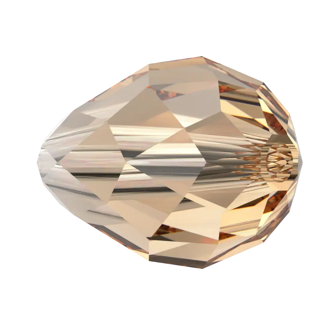 Swarovski Crystal Beads Drop (5500) Light Colorado Topaz - Bluestreak Crystals