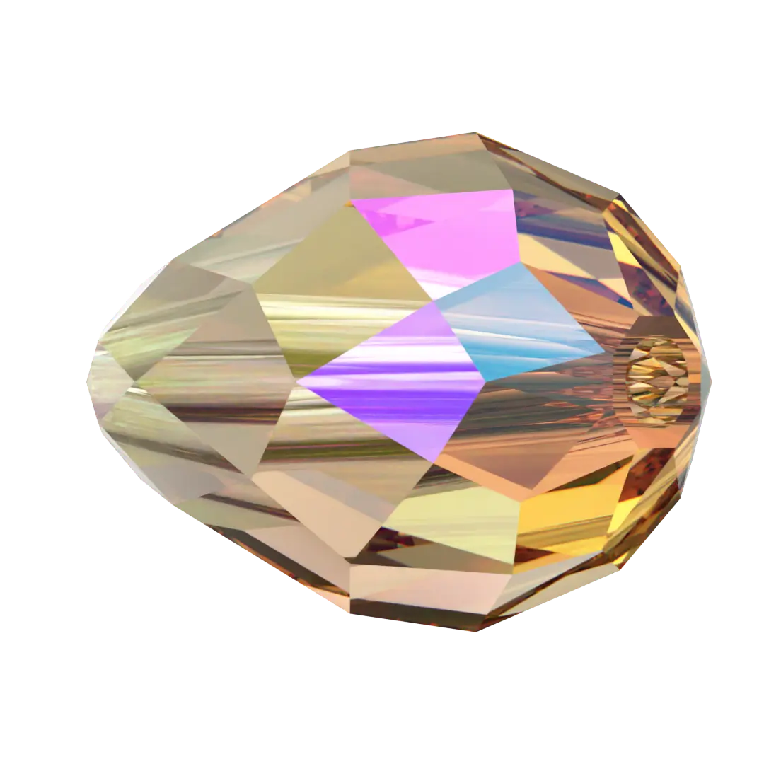 Swarovski Crystal Beads Drop (5500) Light Colorado Topaz Shimmer 2X - Bluestreak Crystals