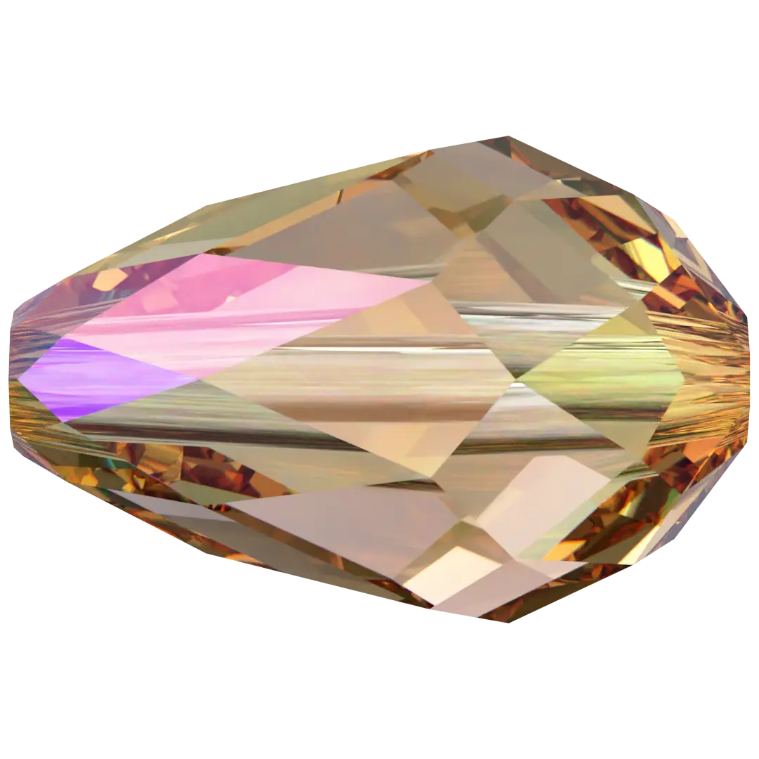 Swarovski Crystal Beads Drop (5500) Light Colorado Topaz Shimmer 2X - Bluestreak Crystals
