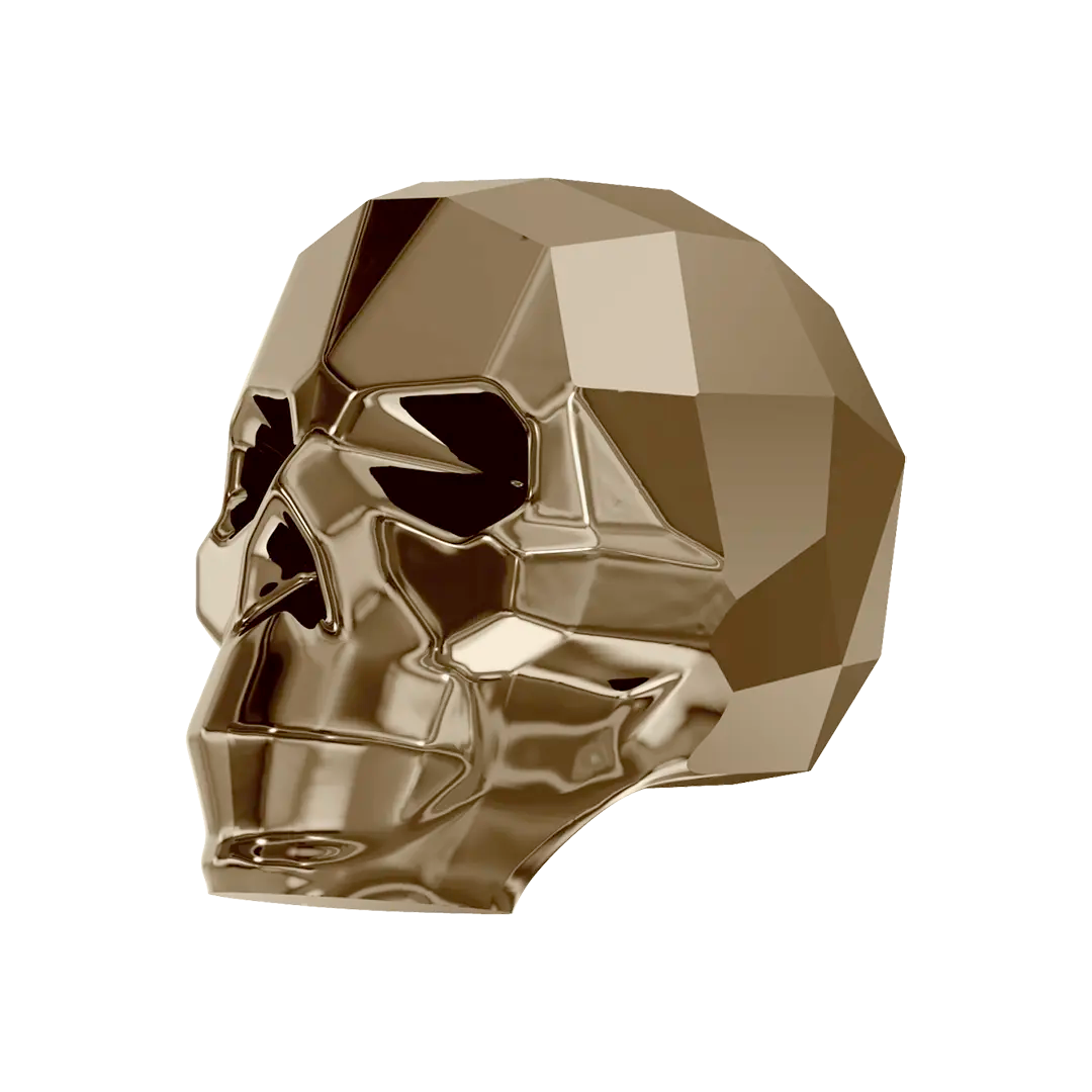 Serinity Crystal Beads Skull (5750) Crystal Metallic Light Gold 2X - Bluestreak Crystals