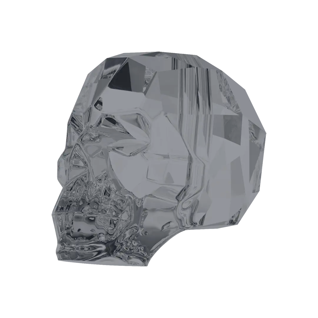Swarovski Crystal Beads Skull (5750) Crystal Silver Night - Bluestreak Crystals