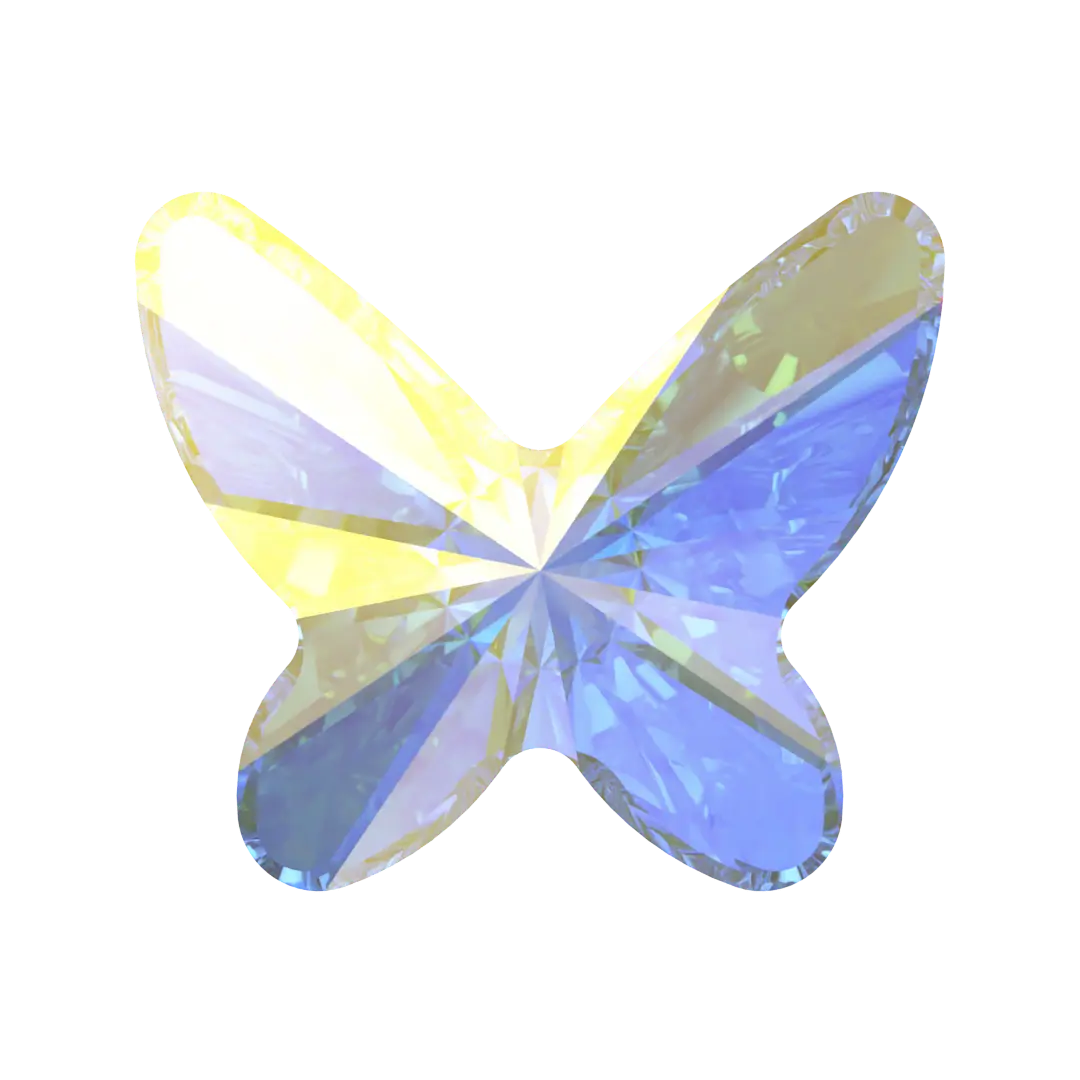 Serinity Flat Back Crystals Non Hotfix Butterfly (2854) Crystal AB - Bluestreak Crystals