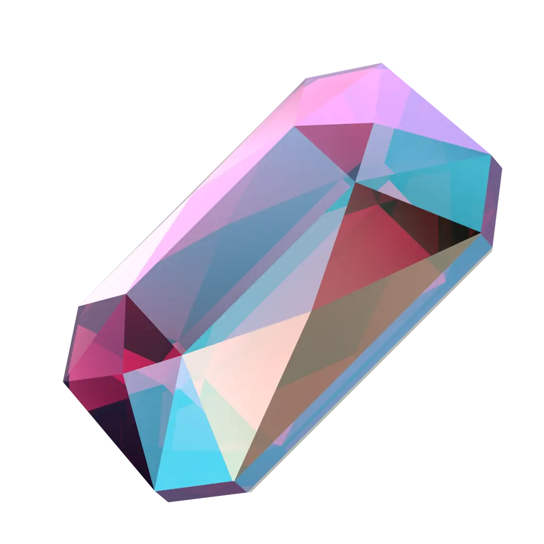 Serinity Flat Back Crystals Non Hotfix Emerald Cut (2602) Fuchsia Shimmer - Bluestreak Crystals