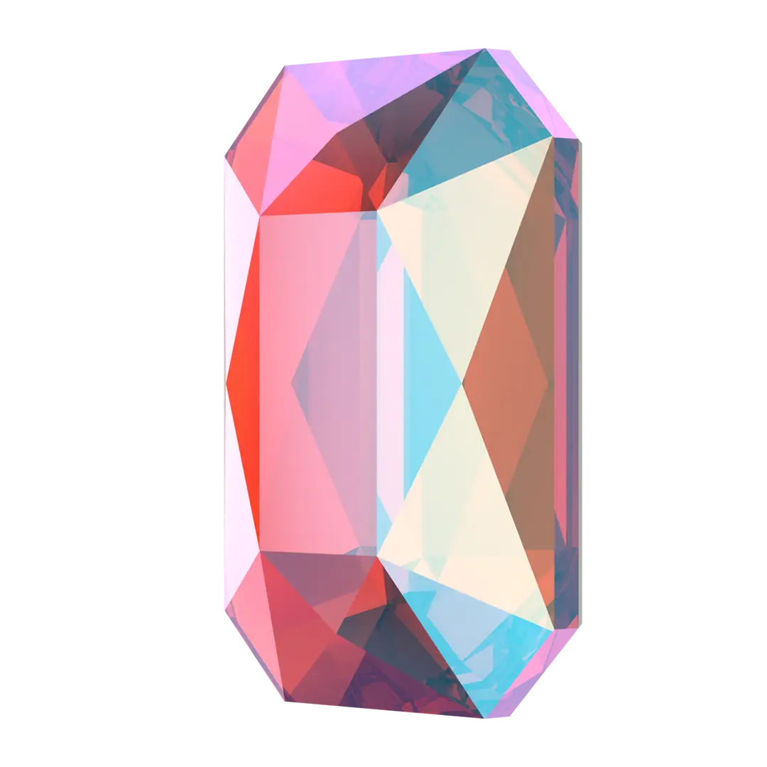 Serinity Flat Back Crystals Non Hotfix Emerald Cut (2602) Light Siam Shimmer - Bluestreak Crystals