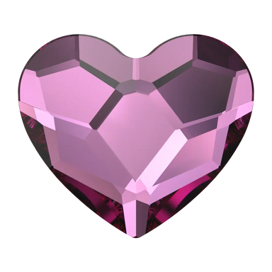 Swarovski Flat Back Crystals Non Hotfix Heart (2808) Dark Rose - Bluestreak Crystals