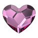 Swarovski Flat Back Crystals Non Hotfix Heart (2808) Dark Rose - Bluestreak Crystals