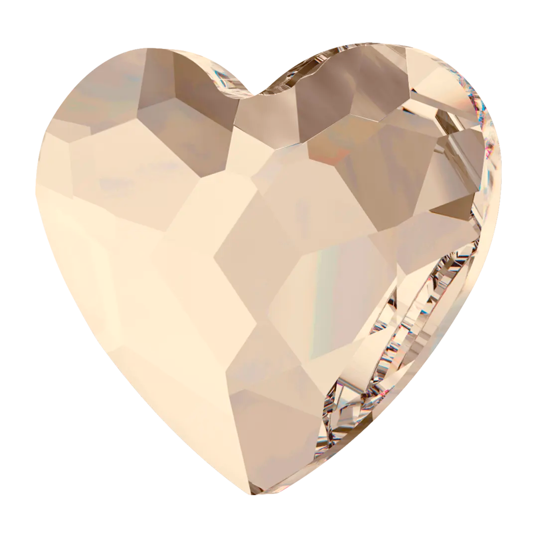 Swarovski Flat Back Crystals Non Hotfix Heart (2808) Light Silk - Bluestreak Crystals