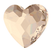 Swarovski Flat Back Crystals Non Hotfix Heart (2808) Light Silk - Bluestreak Crystals