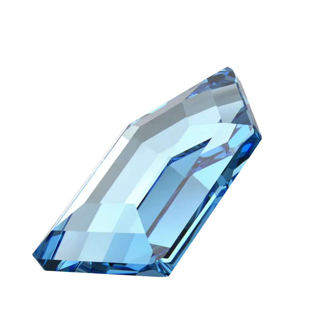 Serinity Flat Back Crystals Non Hotfix Large Pentagon (2774) Aquamarine - Bluestreak Crystals