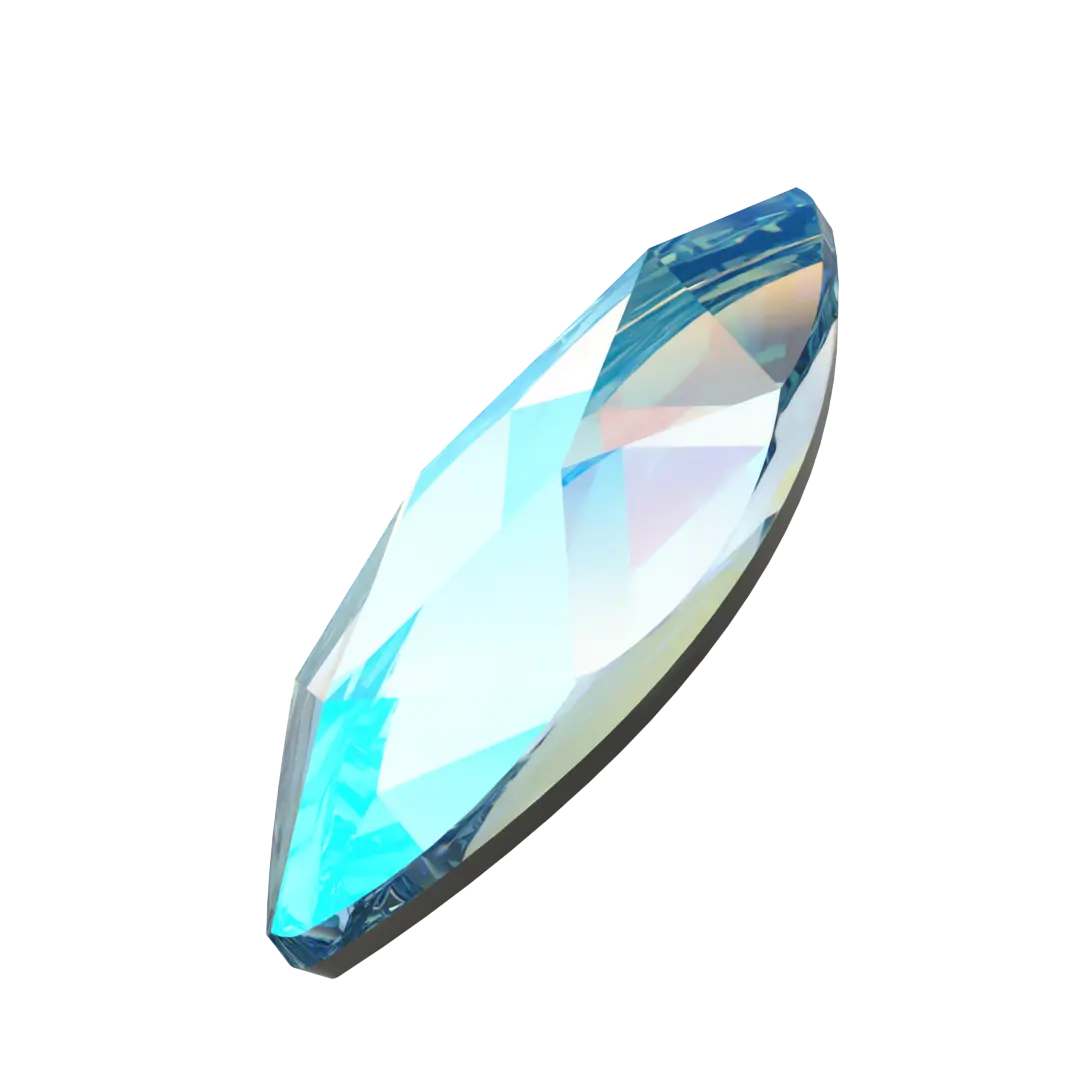 Serinity Flat Back Crystals Non Hotfix Marquise (2201) Aquamarine Shimmer - Bluestreak Crystals