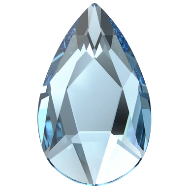 Swarovski Flat Back Crystals Non Hotfix Pear (2303) Aquamarine - Bluestreak Crystals