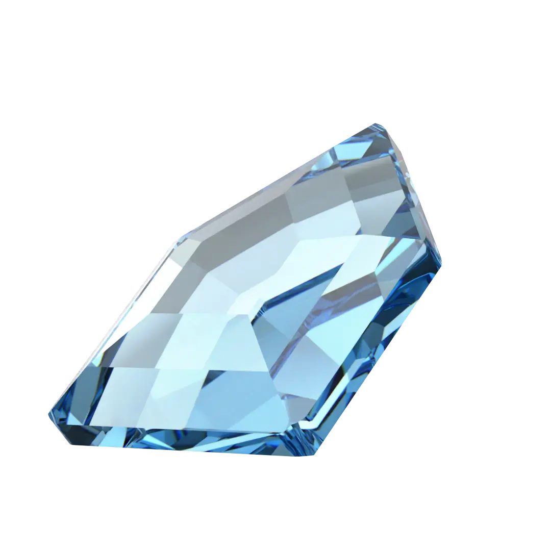 Serinity Flat Back Crystals Non Hotfix Small Pentagon (2775) Aquamarine - Bluestreak Crystals