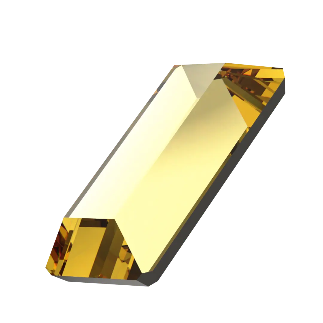Serinity Hotfix Flat Back Crystals Baguette (2510) Dark Jonquil - Bluestreak Crystals