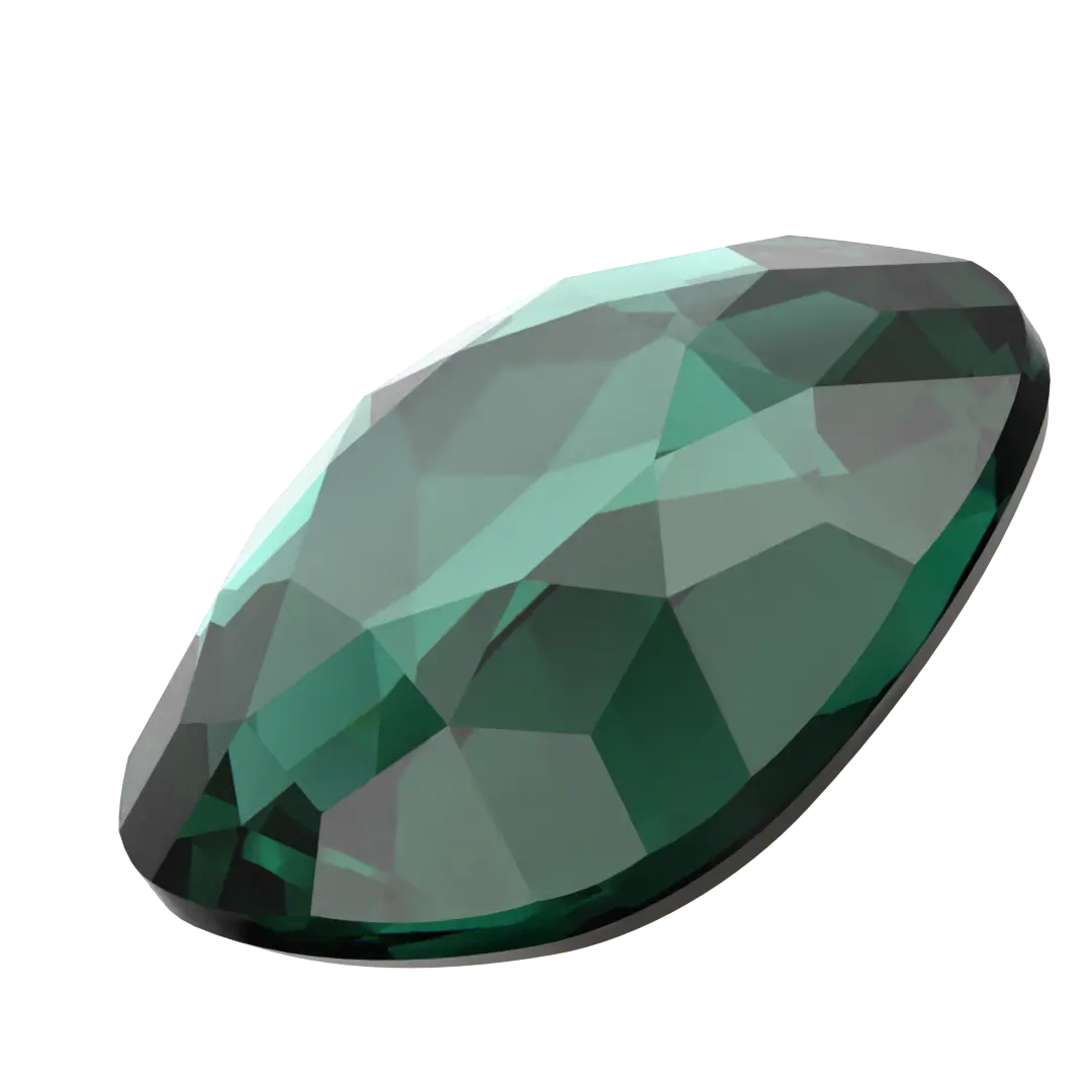 Serinity Hotfix Flat Back Crystals Cushion (2471) Emerald - Bluestreak Crystals