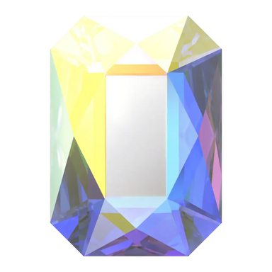 Serinity Flat Back Crystals Non Hotfix Emerald Cut (2602) Crystal AB - Bluestreak Crystals