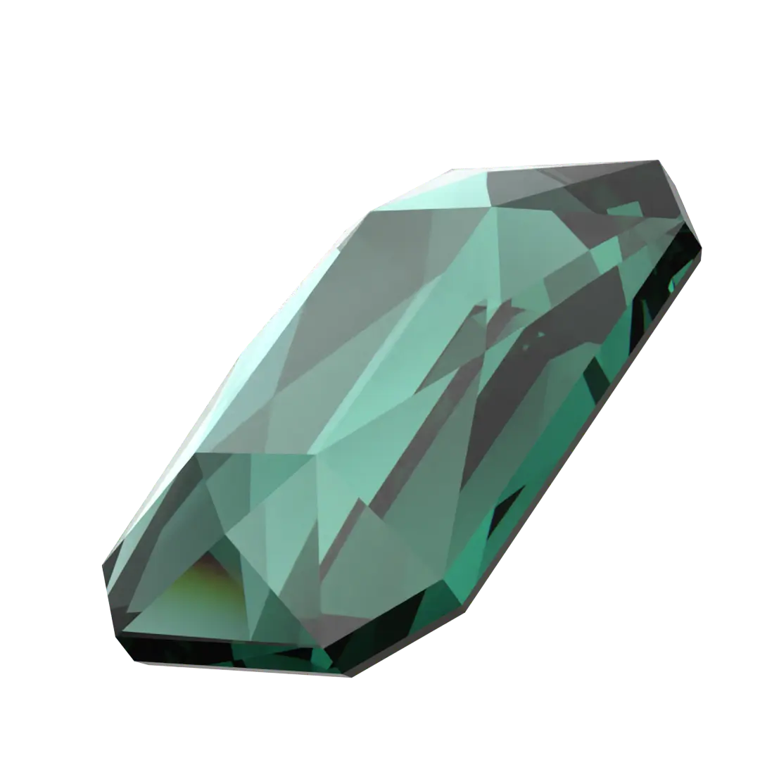 Serinity Flat Back Crystals Non Hotfix Emerald Cut (2602) Emerald - Bluestreak Crystals