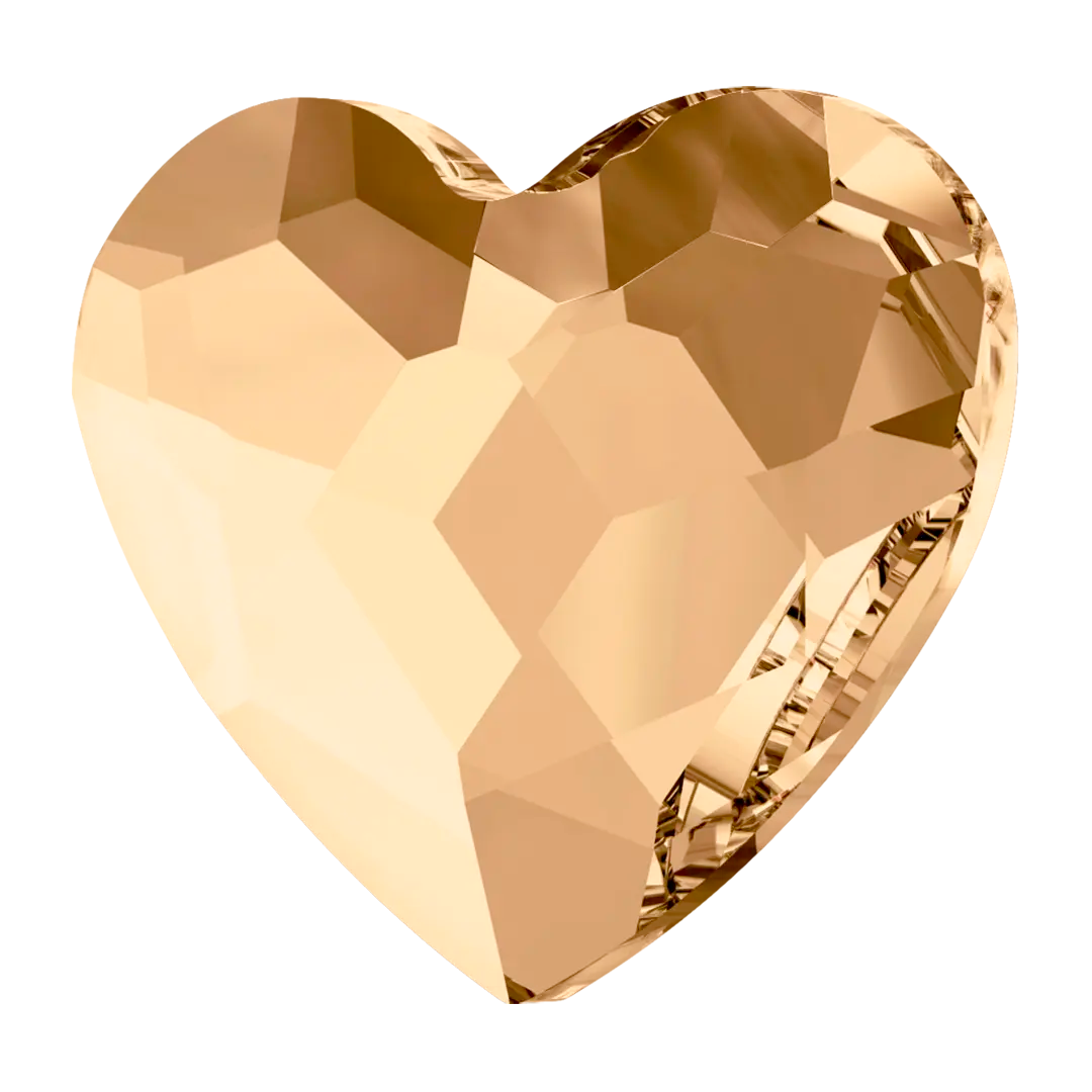 Serinity Flat Back Crystals Non Hotfix Heart (2808) Crystal Golden Shadow - Bluestreak Crystals