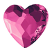 Serinity Hotfix Flat Back Crystals Heart (2808) Fuchsia - Bluestreak Crystals