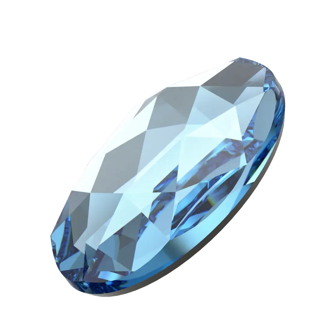 Serinity Flat Back Crystals Non Hotfix Oval (2603) Aquamarine - Bluestreak Crystals