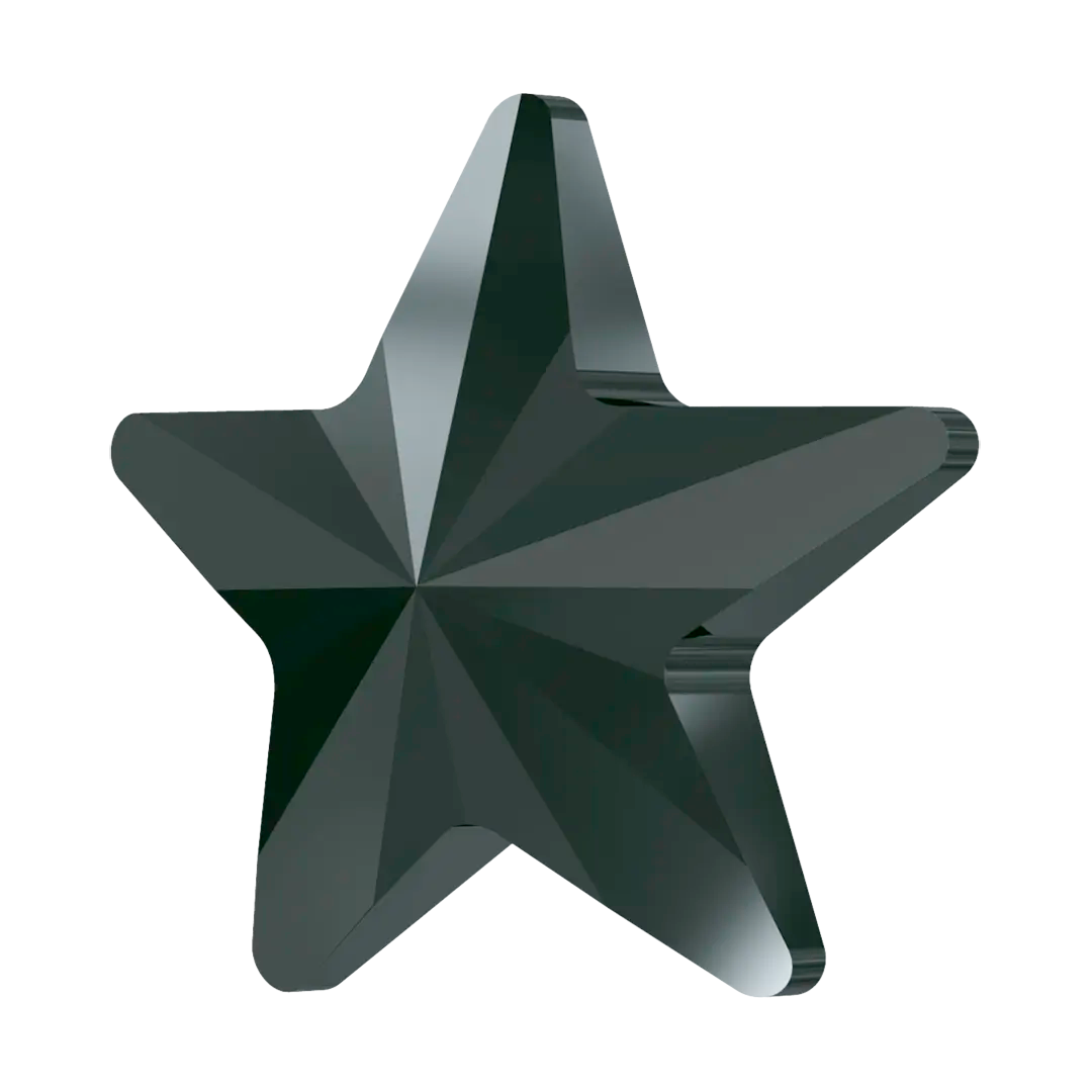 Serinity Hotfix Flat Back Crystals Rivoli Star (2816) Jet Hematite - Bluestreak Crystals