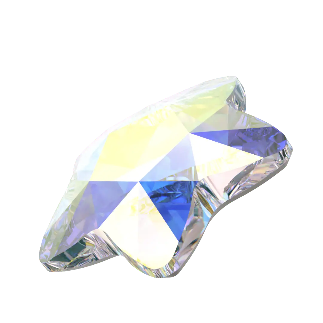 Swarovski Flat Back Crystals Non Hotfix Star Flower (2754) Crystal AB - Bluestreak Crystals