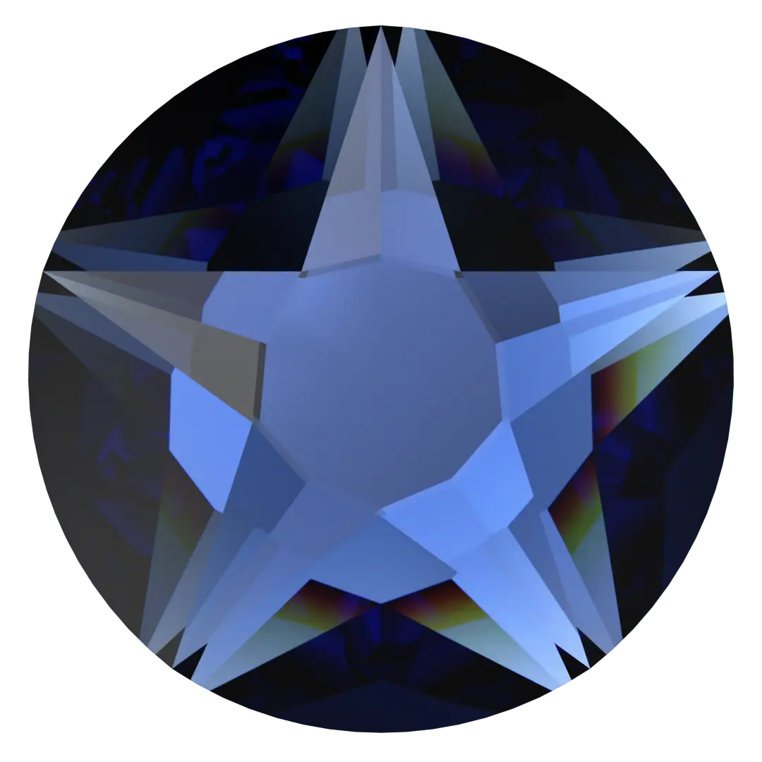 Serinity Hotfix Flat Back Crystals Star Rose (2100) Dark Sapphire - Bluestreak Crystals