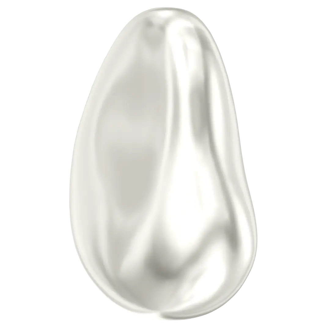 Swarovski Pearls Baroque Drop (5843) Crystal White - Bluestreak Crystals