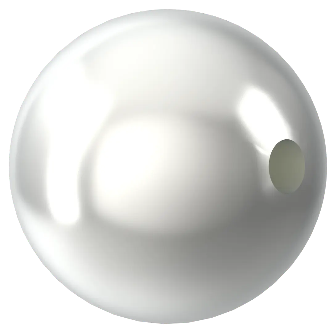 Swarovski Pearls Round Half Drilled (5818) Crystal Moonlight - Bluestreak Crystals