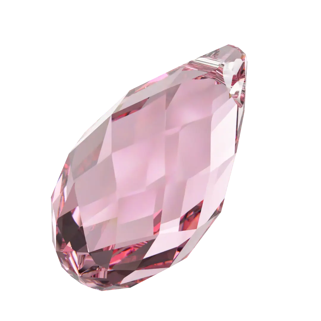 Serinity Pendants Briolette (6010) Light Rose - Bluestreak Crystals