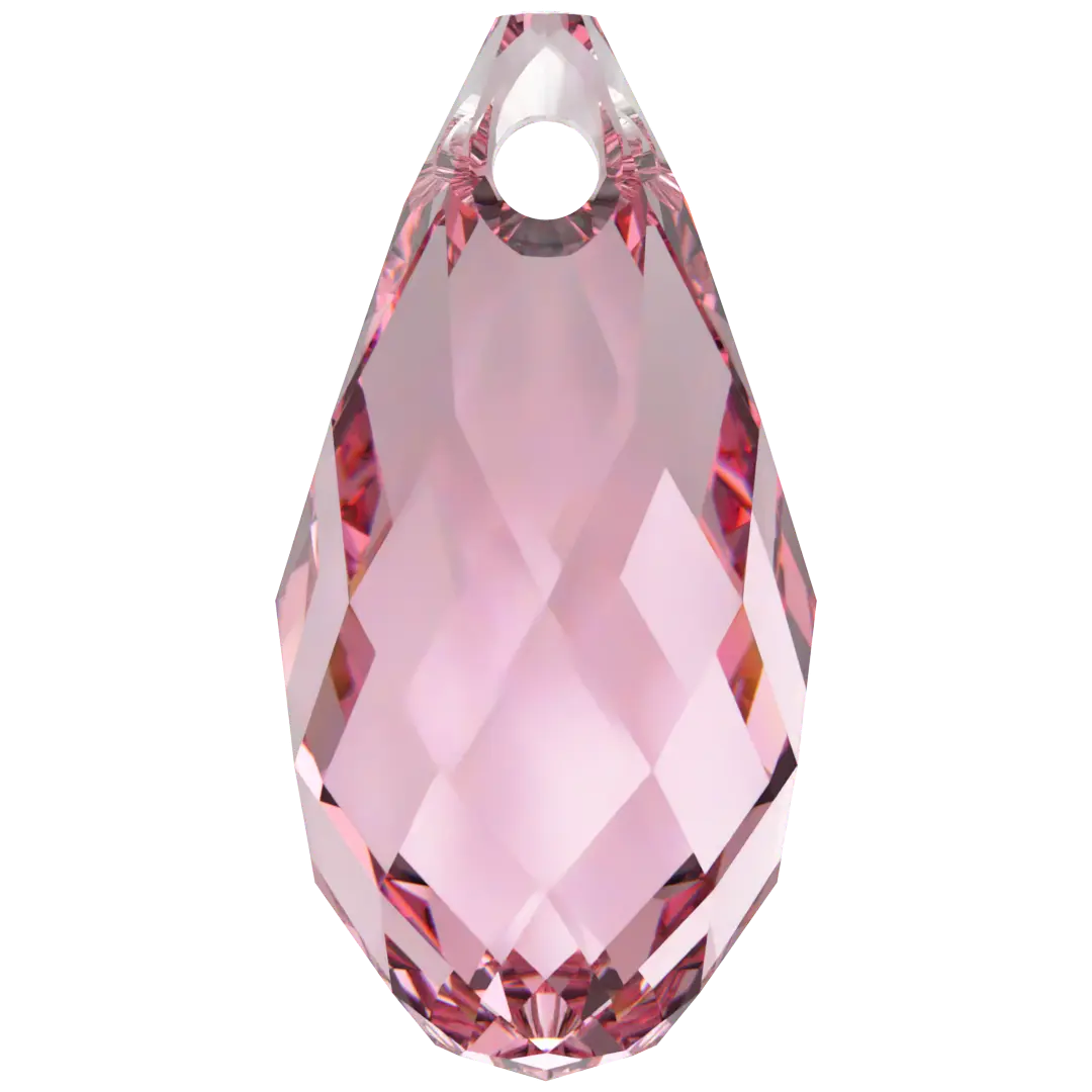 Serinity Pendants Briolette (6010) Light Rose - Bluestreak Crystals