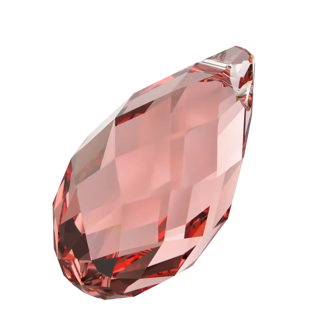 Serinity Pendants Briolette (6010) Rose Peach - Bluestreak Crystals