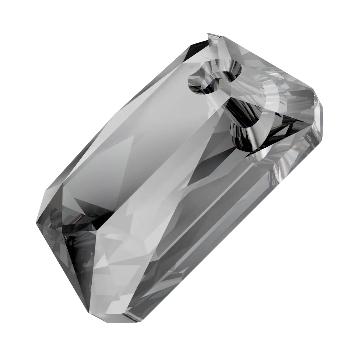 Serinity Pendants Emerald Cut (6435) Crystal Silver Night - Bluestreak Crystals