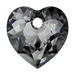 Serinity Pendants Heart Cut (6432) Crystal Silver Night - Bluestreak Crystals