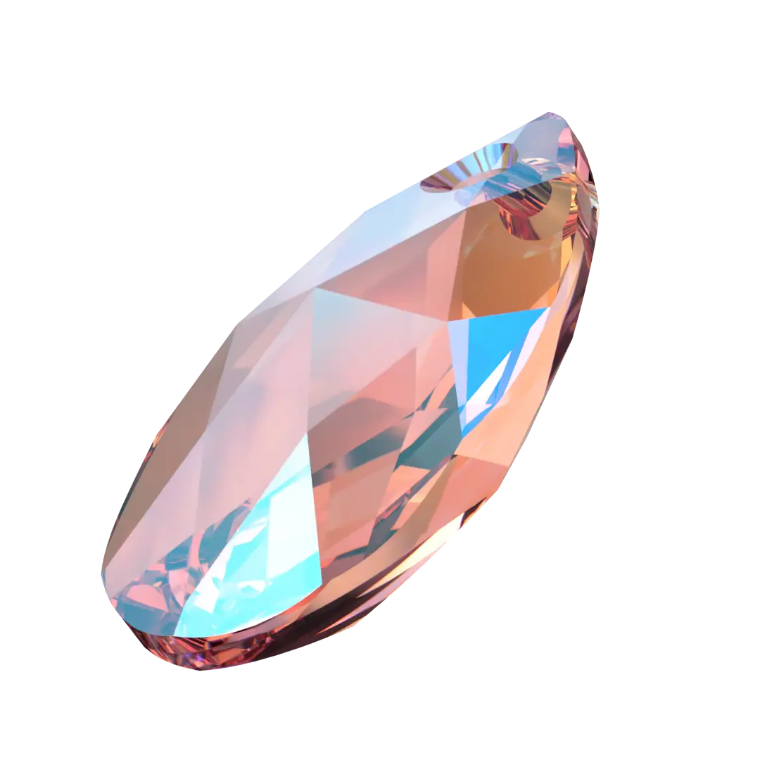 Serinity Pendants Peardrop (6106) Light Rose Shimmer - Bluestreak Crystals