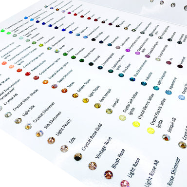 Serinity Rhinestones Colour Chart - Bluestreak Crystals