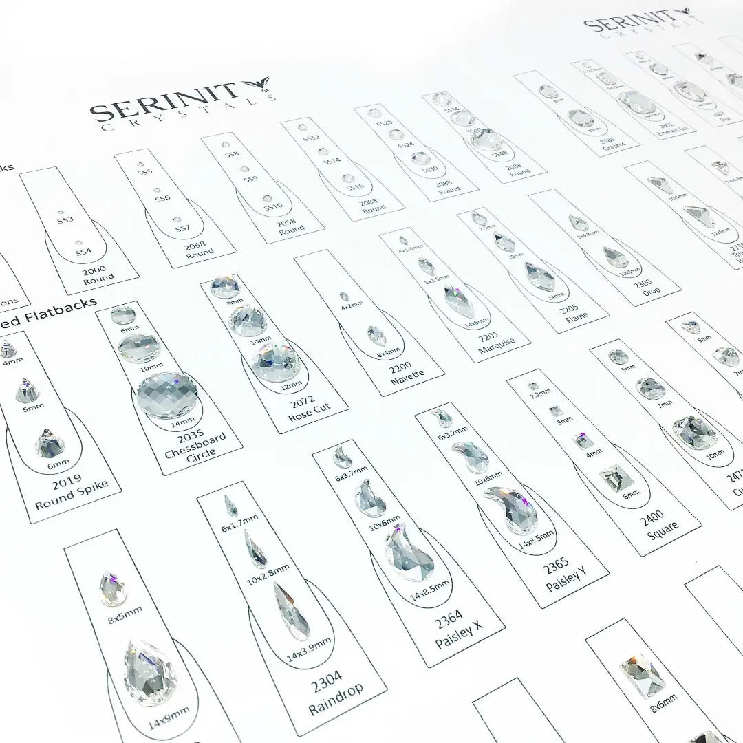 Serinity Rhinestones Nail Art Chart - Bluestreak Crystals