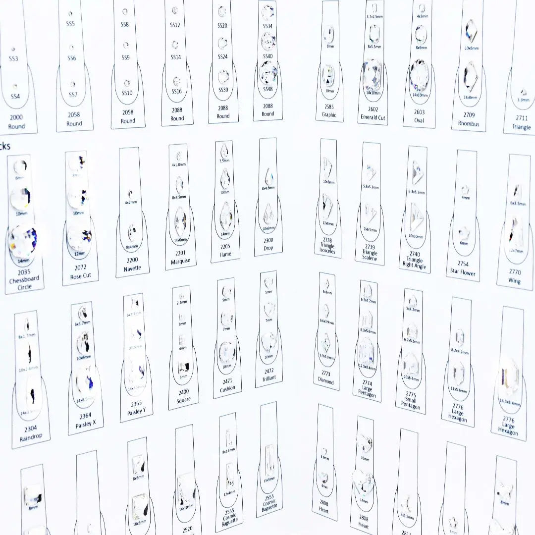 Serinity Rhinestones Nail Art Chart - Bluestreak Crystals