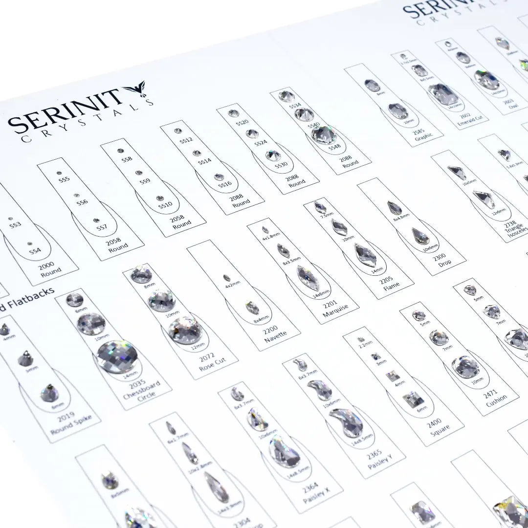 Serinity Rhinestones Nail Art Chart - Bluestreak Crystals