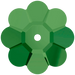 Serinity Sew On Crystals Daisy Spacer (3700) Fern Green UNFOILED - Bluestreak Crystals