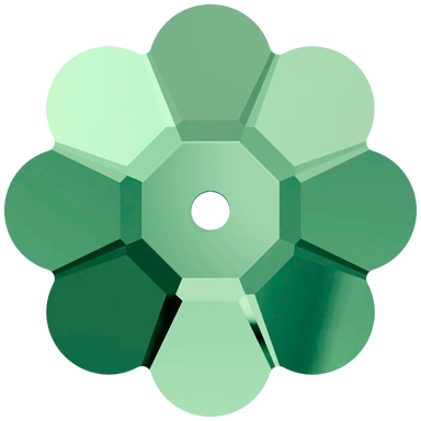 Serinity Sew On Crystals Daisy Spacer (3700) Majestic Green UNFOILED - Bluestreak Crystals