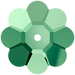 Serinity Sew On Crystals Daisy Spacer (3700) Majestic Green UNFOILED - Bluestreak Crystals
