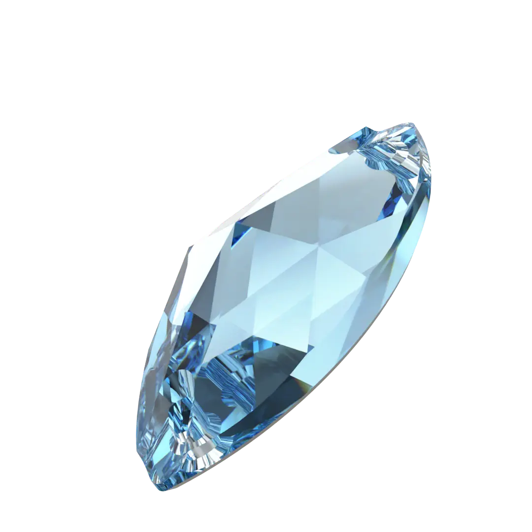 Serinity Sew On Crystals Navette (3223) Aquamarine - Bluestreak Crystals