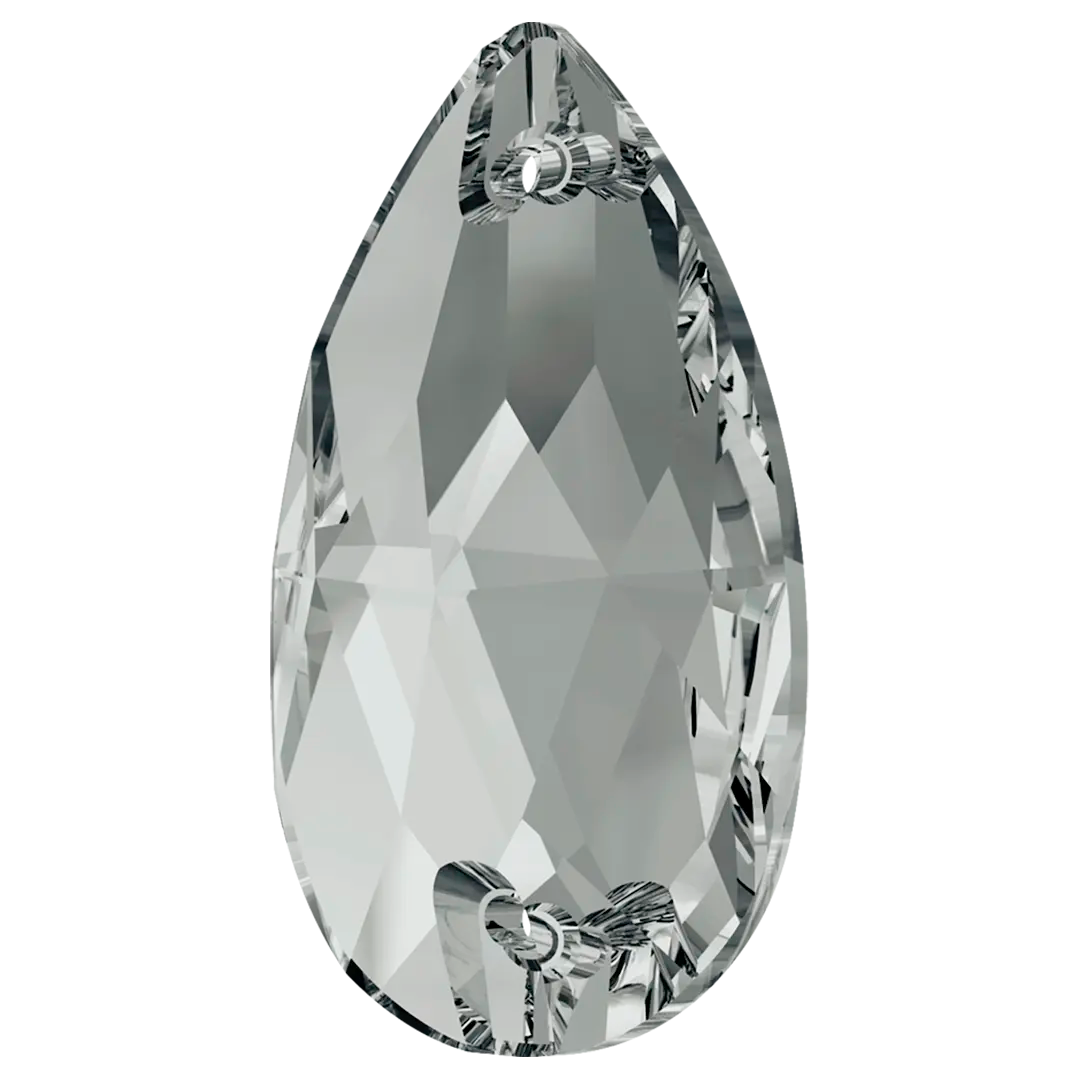 Serinity Sew On Crystals Peardrop (3230) Crystal Silver Night UNFOILED - Bluestreak Crystals