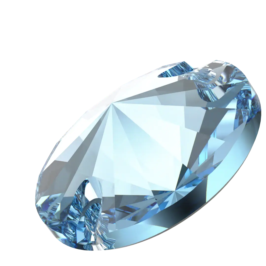 Serinity Sew On Crystals Rivoli (3200) Aquamarine - Bluestreak Crystals