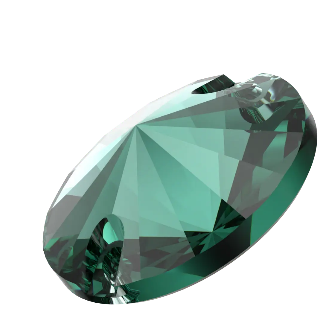 Serinity Sew On Crystals Rivoli (3200) Emerald - Bluestreak Crystals