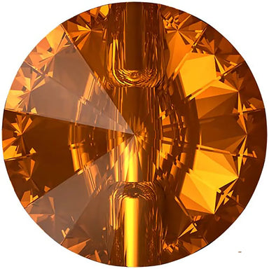 Serinity Sew On Crystals Rivoli Button (3015) Light Amber - Bluestreak Crystals