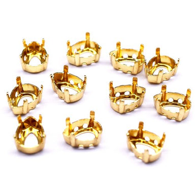 Sew-on Setting for Baroque Pear Fancy Stone Gold Colour - Bluestreak Crystals