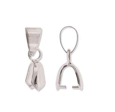 Silver Plated Pear Pinch Bails - Bluestreak Crystals